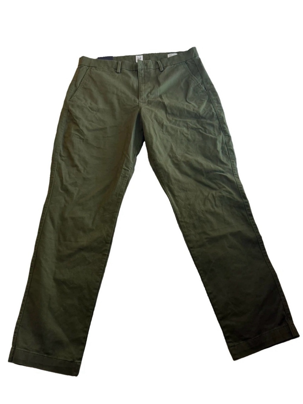 GAP Essential Khaki Straight Taper Pants Army Green 34x30 GapFlex NWT Chinos